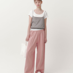 ノースリーブ ベーシックシースルーキャミソール GREY