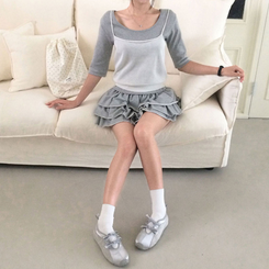 ノースリーブ ベーシックシースルーキャミソール IVORY