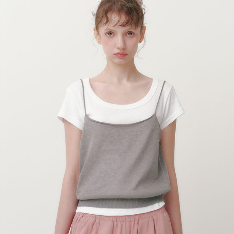 ベーシックシースルーキャミソール GREY
