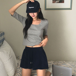 半袖Tシャツ ウォント5分丈Tシャツ(6color) GREY