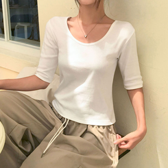 半袖Tシャツ ウォント5分丈Tシャツ(6color) WHITE