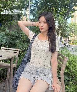 스트랩 크로스 보헤미안 프릴 숄더백 블랙