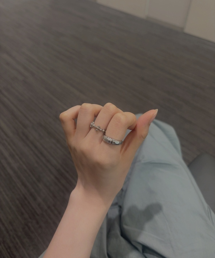 동글 스타 반지 실버