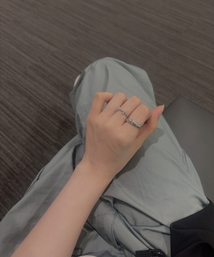 동글 스타 반지 실버