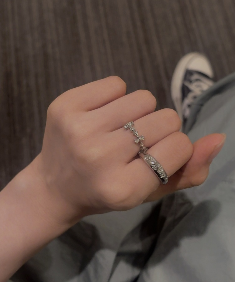 동글 스타 반지 실버