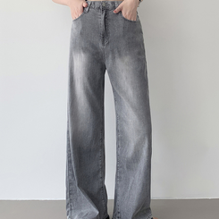 【丈別】ポケットワイドデニムパンツ GREY BLUE