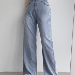 【丈別】ポケットワイドデニムパンツ MID DENIM
