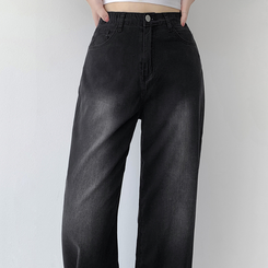 【丈別】ポケットワイドデニムパンツ BLACK DENIM