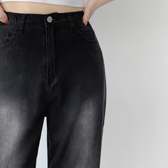 【丈別】ポケットワイドデニムパンツ BLACK DENIM