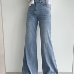 丈別パンツ 【丈別】フレアブーツカットワイドデニムパンツ LIGHT DENIM
