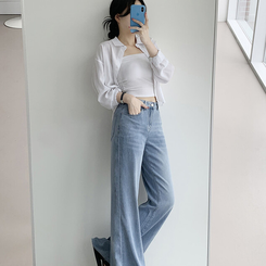 丈別パンツ 【丈別】フレアブーツカットワイドデニムパンツ LIGHT DENIM