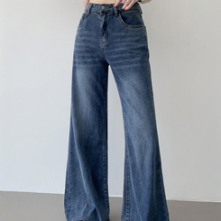 丈別パンツ 【丈別】フレアブーツカットワイドデニムパンツ MID DENIM