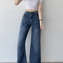 丈別パンツ 【丈別】フレアブーツカットワイドデニムパンツ MID DENIM