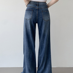 丈別パンツ 【丈別】フレアブーツカットワイドデニムパンツ MID DENIM