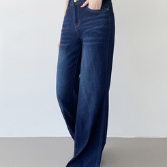 丈別パンツ 【丈別】フレアブーツカットワイドデニムパンツ DEEP DENIM