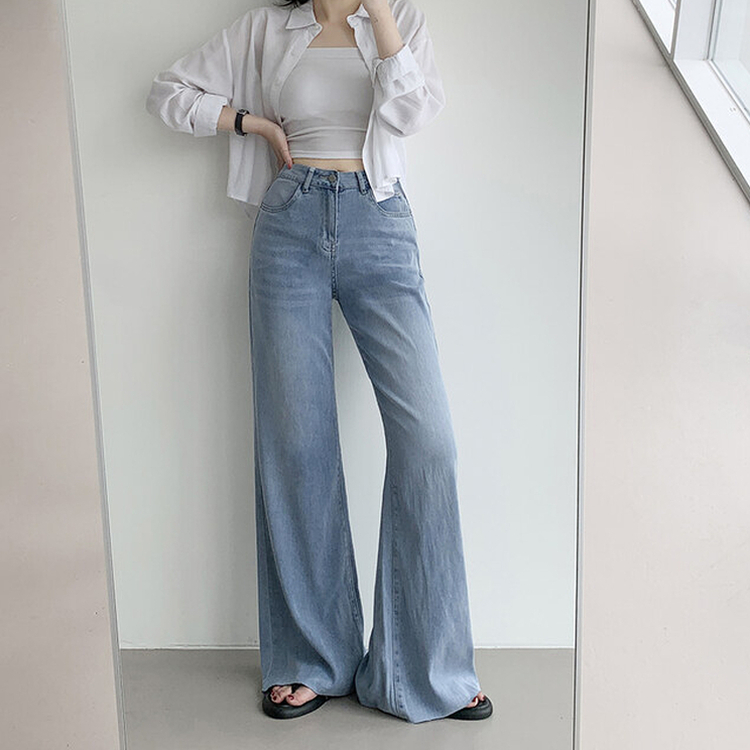 【丈別】フレアブーツカットワイドデニムパンツ LIGHT DENIM