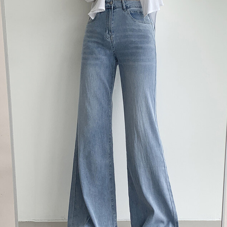 【丈別】フレアブーツカットワイドデニムパンツ LIGHT DENIM