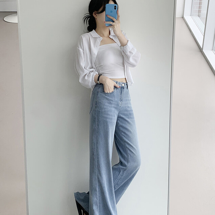 【丈別】フレアブーツカットワイドデニムパンツ LIGHT DENIM