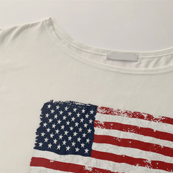 半袖Tシャツ アメリカンオフショルダー半袖Tシャツ