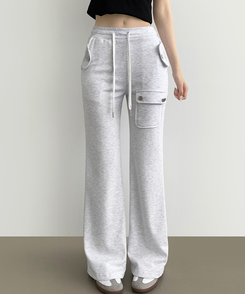 コットンパンツ セミブーツカットバンディングパンツ(8color) WHITE OATMEAL