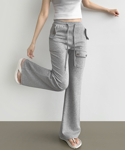 コットンパンツ セミブーツカットバンディングパンツ(8color) MELANGE