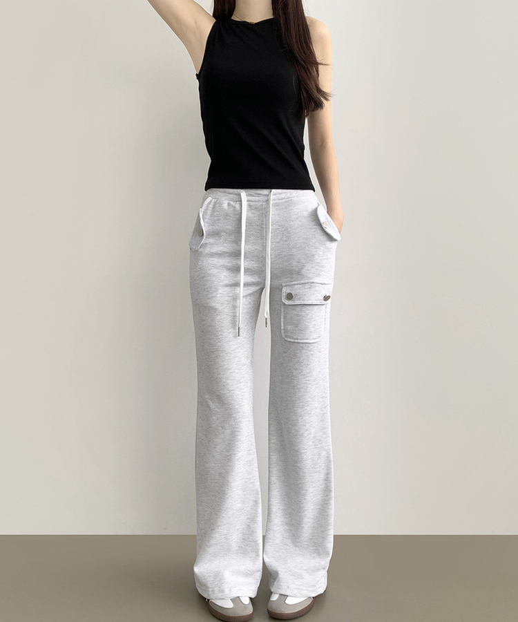 セミブーツカットバンディングパンツ(8color) WHITE OATMEAL