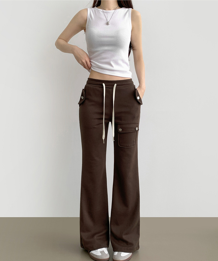 セミブーツカットバンディングパンツ(8color) BROWN