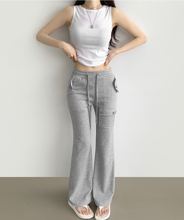 セミブーツカットバンディングパンツ(8color) MELANGE