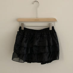 ミニスカート バンディングシースルーフリルミニスカート