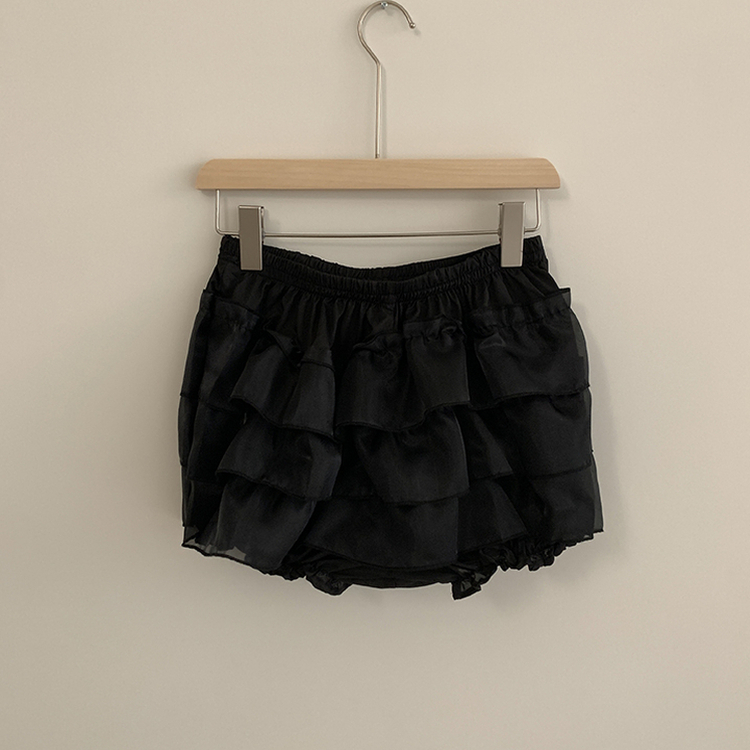 バンディングシースルーフリルミニスカート
