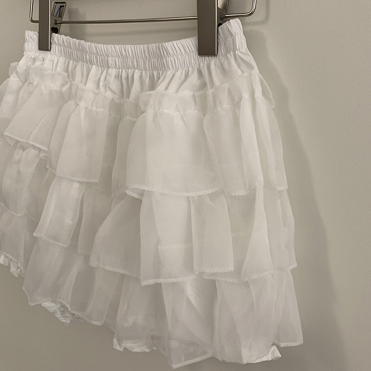 バンディングシースルーフリルミニスカート