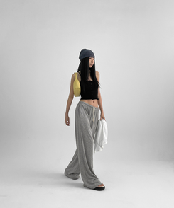 ワイドドットバンディングパンツ GREY