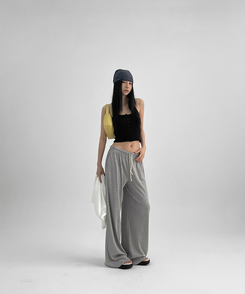 ワイドドットバンディングパンツ GREY