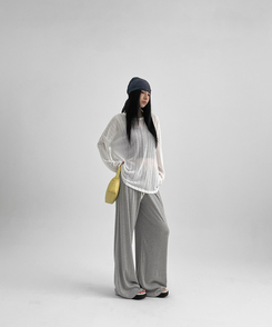 ワイドドットバンディングパンツ GREY