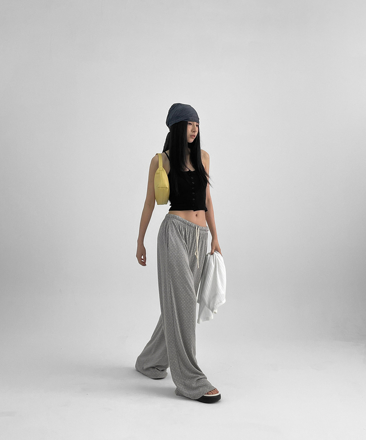 ワイドドットバンディングパンツ GREY