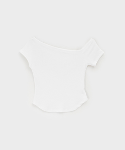 半袖Tシャツ サイズリブアンバランス半袖Tシャツ(5color)