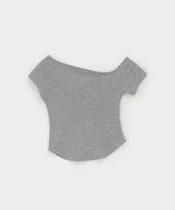 半袖Tシャツ サイズリブアンバランス半袖Tシャツ(5color)
