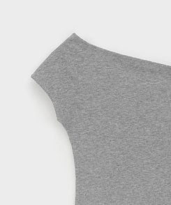 半袖Tシャツ サイズリブアンバランス半袖Tシャツ(5color)