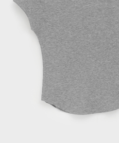 半袖Tシャツ サイズリブアンバランス半袖Tシャツ(5color)