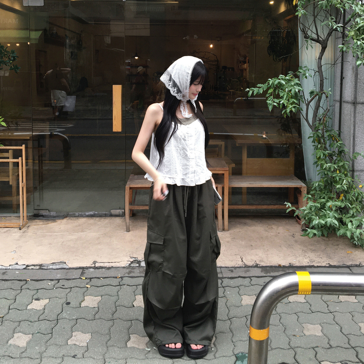 フリルパンチングキャミソール WHITE