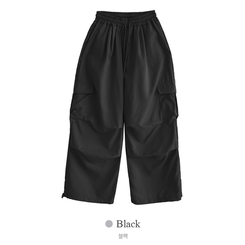 ワイド ツーピンタックストリングワイドカーゴパンツ