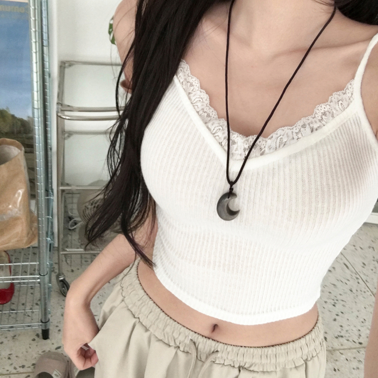 レースVネックキャミソール IVORY