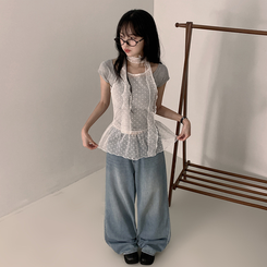 マフラー付き】ドットホルターシースルーキャミソール｜ノースリーブ