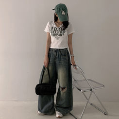 半袖Tシャツ スナップレタリング半袖Tシャツ(5color) IVORY