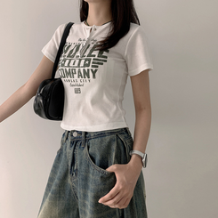 半袖Tシャツ スナップレタリング半袖Tシャツ(5color) IVORY