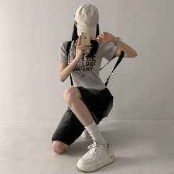 半袖Tシャツ スナップレタリング半袖Tシャツ(5color) BEIGE