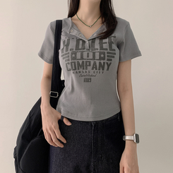 半袖Tシャツ スナップレタリング半袖Tシャツ(5color) CHARCOAL