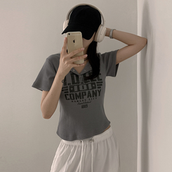 半袖Tシャツ スナップレタリング半袖Tシャツ(5color) CHARCOAL