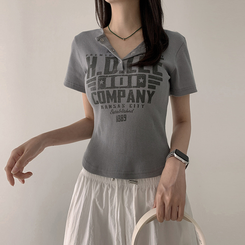 半袖Tシャツ スナップレタリング半袖Tシャツ(5color) CHARCOAL