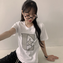 半袖Tシャツ ルーズチェックワッペン半袖Tシャツ WHITE